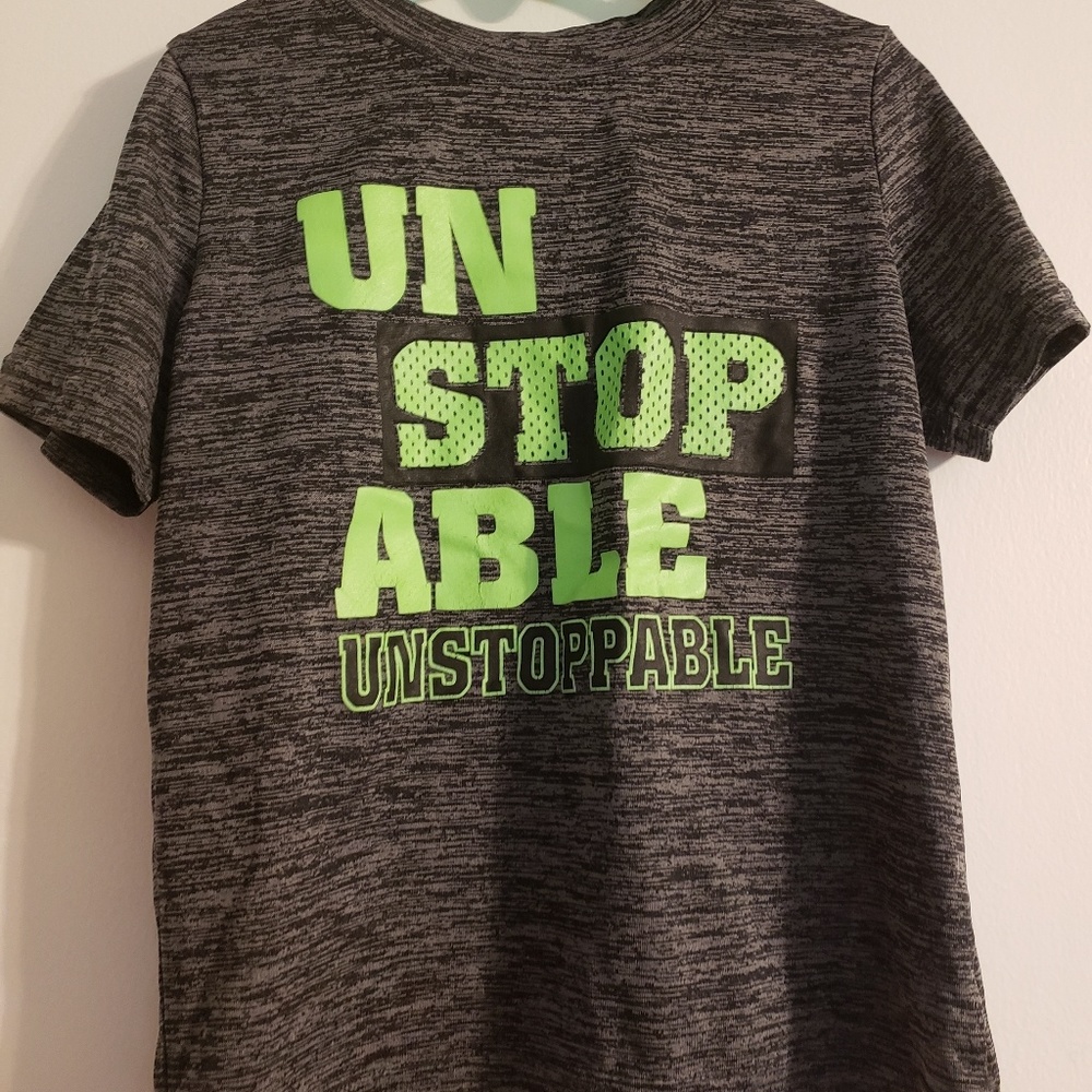 P gray and green size 4 boys Tshirt